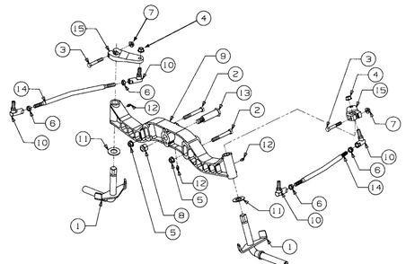 Front Axle And Connections Diagram and Parts List for LT2180 13A254G710-13A254G712 Cub Cadet Lawn Tractor